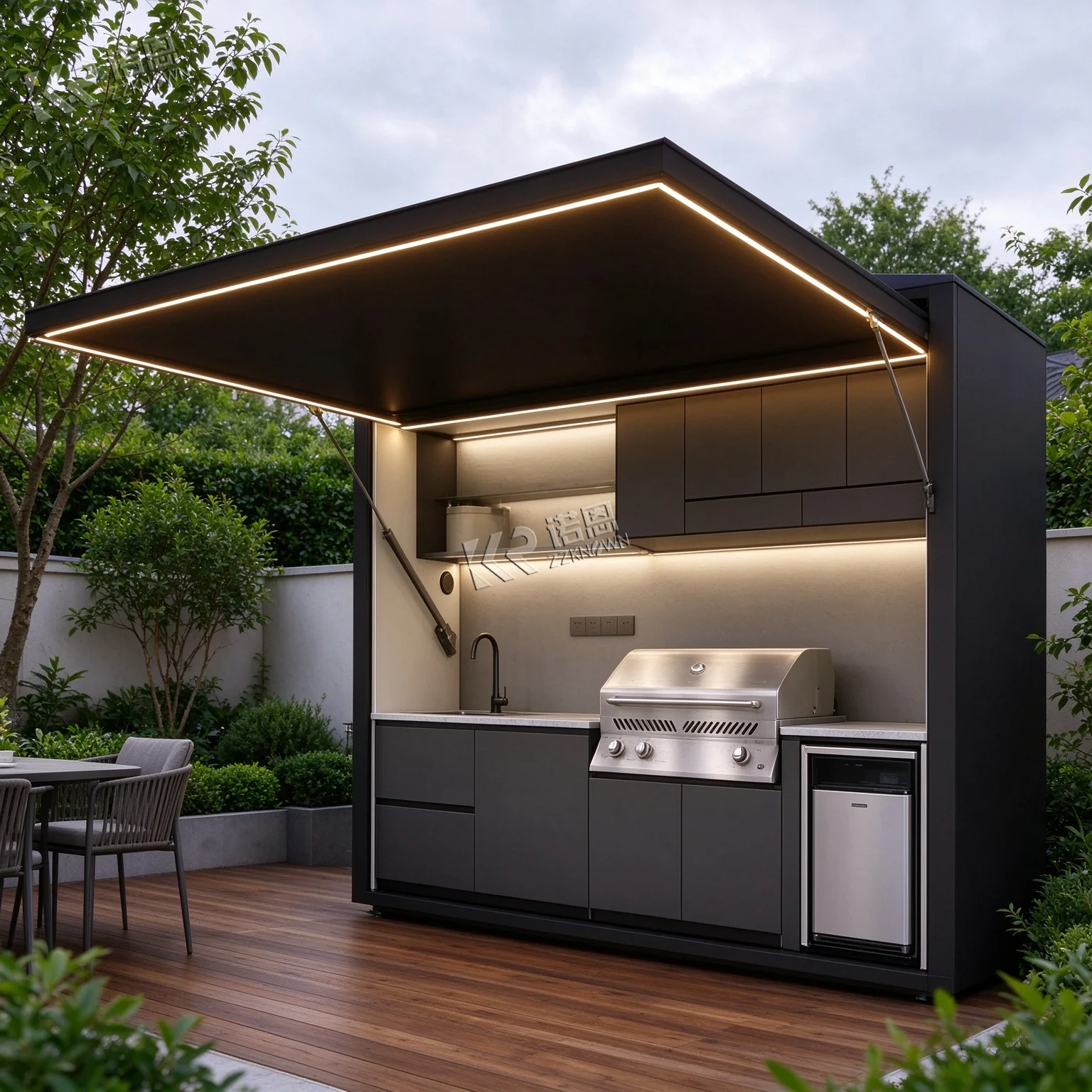 Light Picnic Feast Focused Functional Outdoor Kitchen For Fruit Skewer Grilled Sausage Assembly Outdoor Kitchen