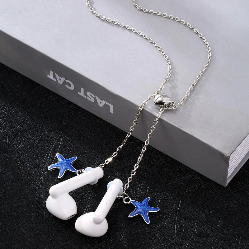 Wireless Earphones Lanyard Hanging Neck Anti-Lost Necklace Metal Chain Holder Strap Lanyard Cord String For Airpods 1 2 3 pro