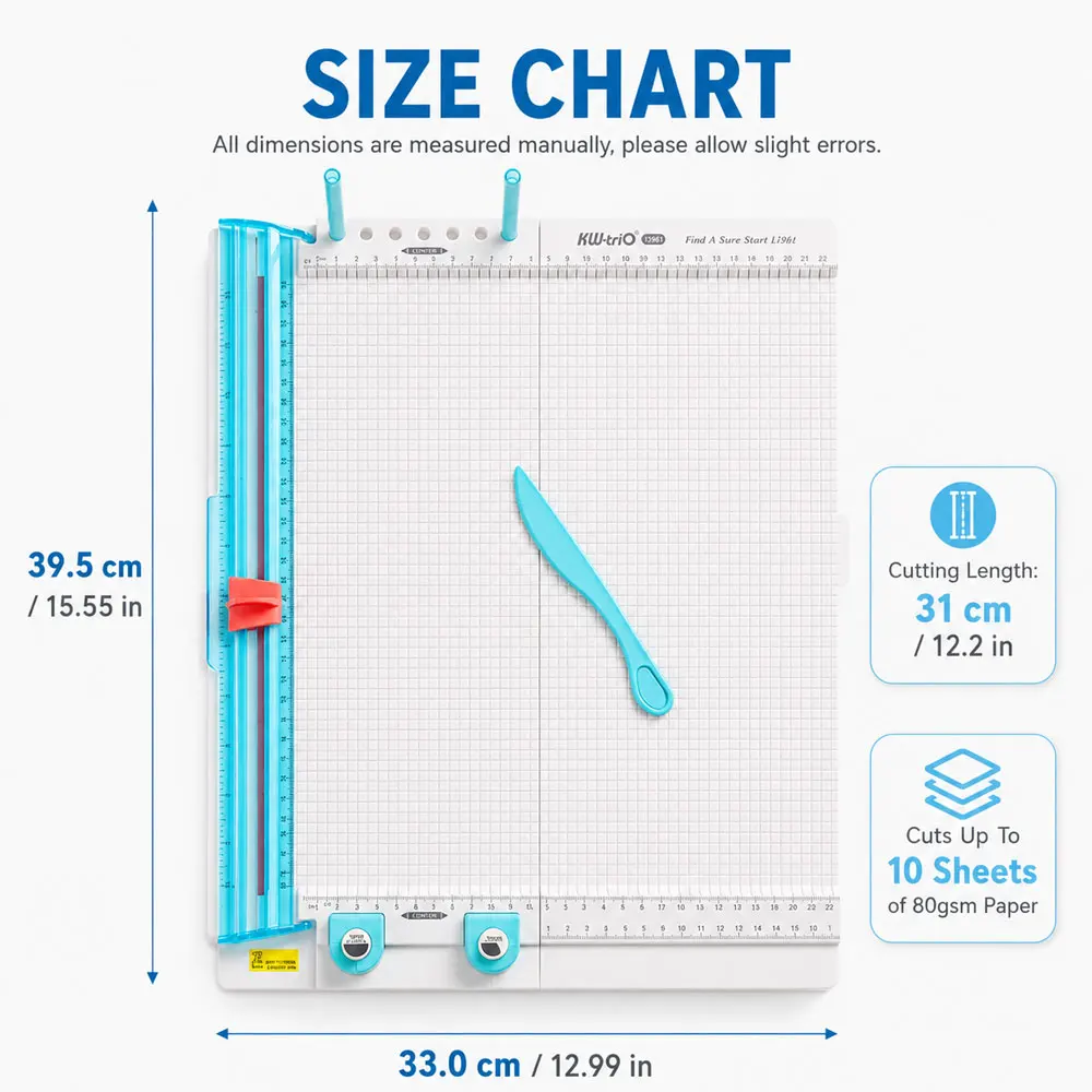 7-in-1 Paper Trimmer & Scoring Board, Foldable Craft Cutter for 10 Sheets, Cards, Divider Tabs, Scrapbooks, Pom-Poms & DIY Art view 3