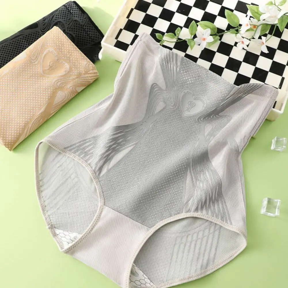 

High Waist Postpartum Body Shaper Mesh Transparent Panties Butt Lifter Briefs Shapewear Belly Contracting