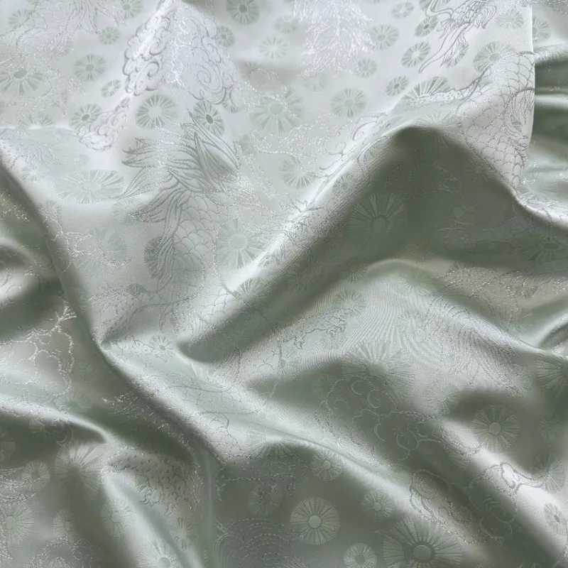 Jacquard Clothing Fabric Cheongsam Hanfu Woven Brocade Matal Wire Apparel Sewing Fabric Cloth for By The Meter Diy Material