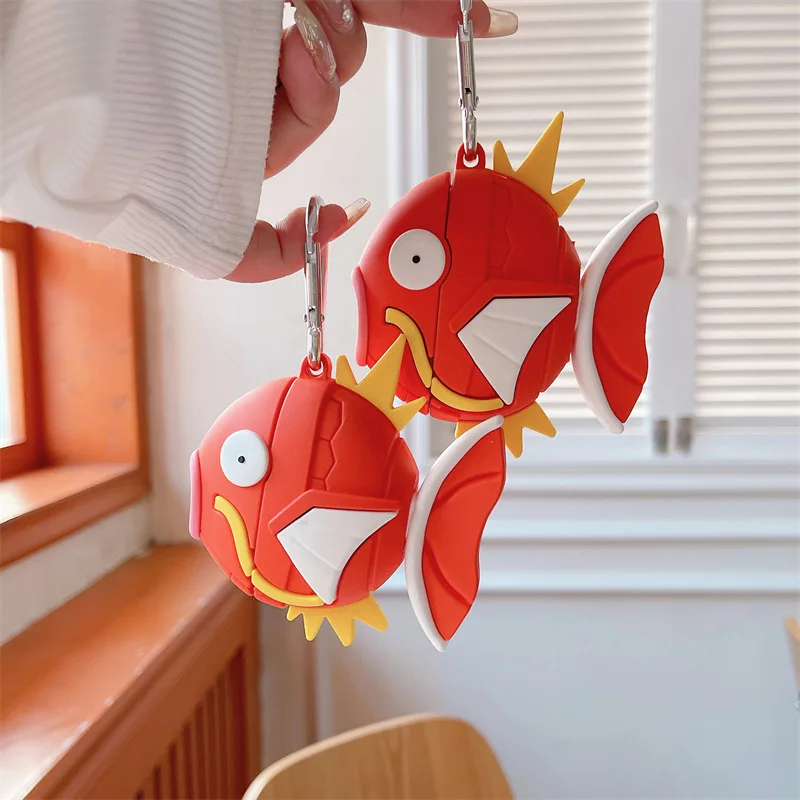 Pokemon Magikarp 3d Silicone Earphone Case for Airpods 1 2 3 Protective Cover for Airpods Pro Keychain Bluetooth Headset Case