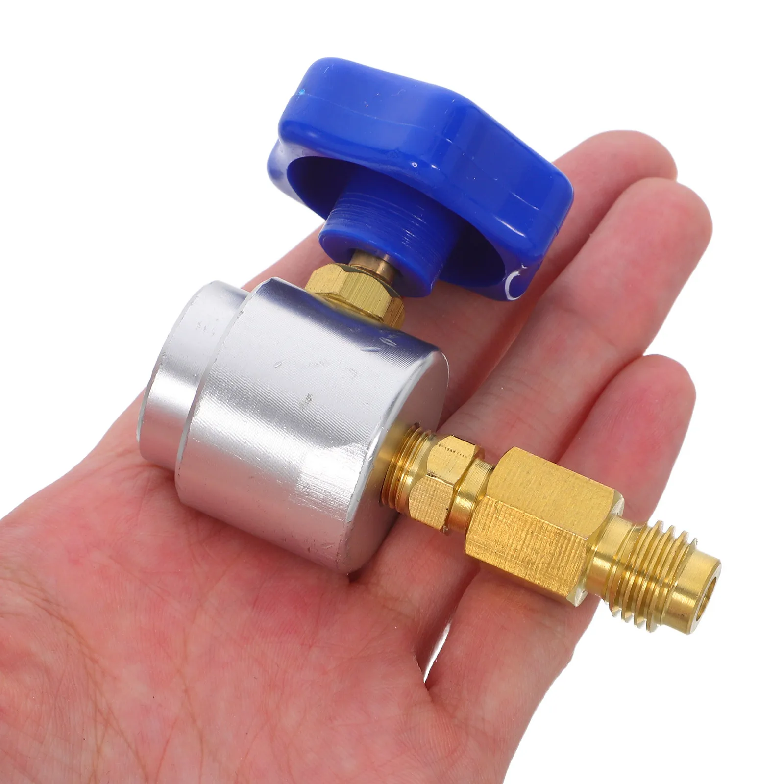 

134a Self Sealing Can Tap Valve Compact Efficient Ac Refilling Tool Refrigerant Transfer Adapter for Automotive Ac Maintenance