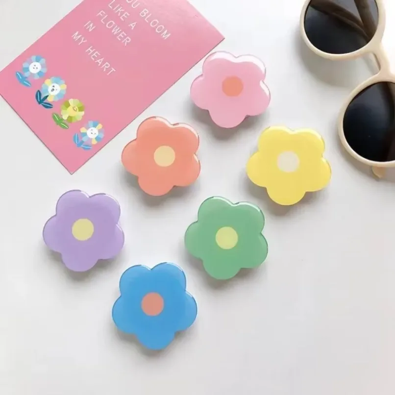 1PCS Ins Wind Drop Glue Flower Phone Case Stand Desktop Foldable Lazy Stand For iPhone 16 Samsung Xiaomi Phone Case Accessories