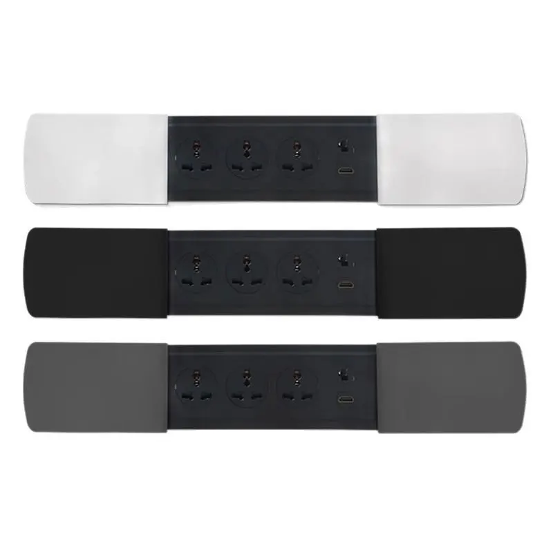 Embedded Multi-Function Power Socket Desktop Hidden Plug Sliding Cover Socket With USB Type-c Charging Desktop Cable Box Cover
