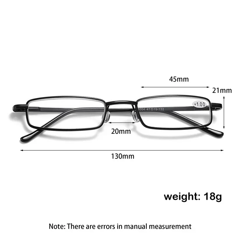 Elegant Portable Mini Reading Glasses Metal Frame Pen Box Ultra-thin Men Women Reading Glasses Presbyopia Eyeglasses With Box