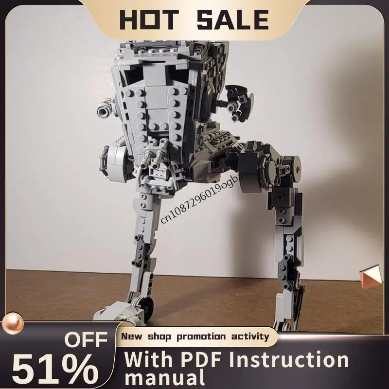 

New 663Pcs Famous Star Battle Movie Moc At-St Walker Miniscale Model Building Blocks Diy Creative Ideas Kids Toys Birthday Gifts