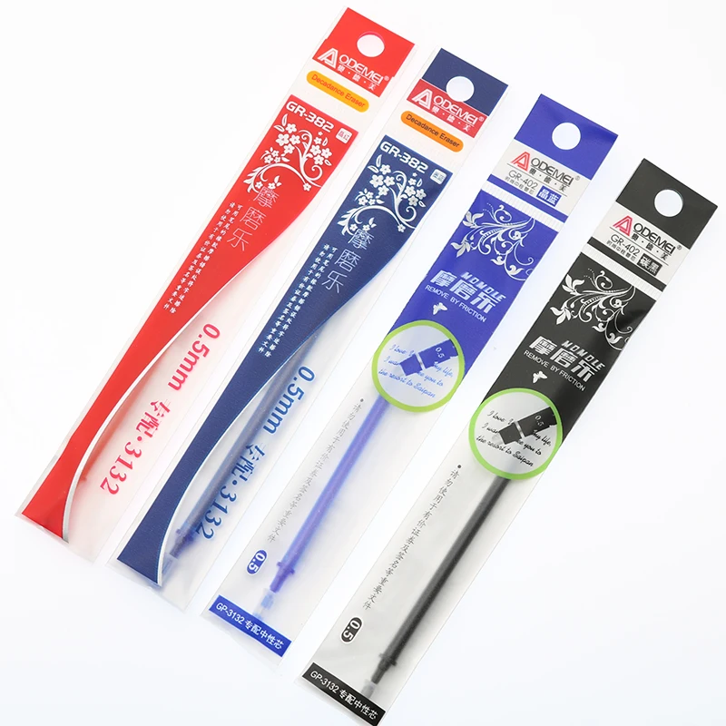 Magic Erasable Gel Pen 0.5mm Refill Dark Blue Black Blue Red Ink Children Student Stationery Gift School Office Supplies 20pcs