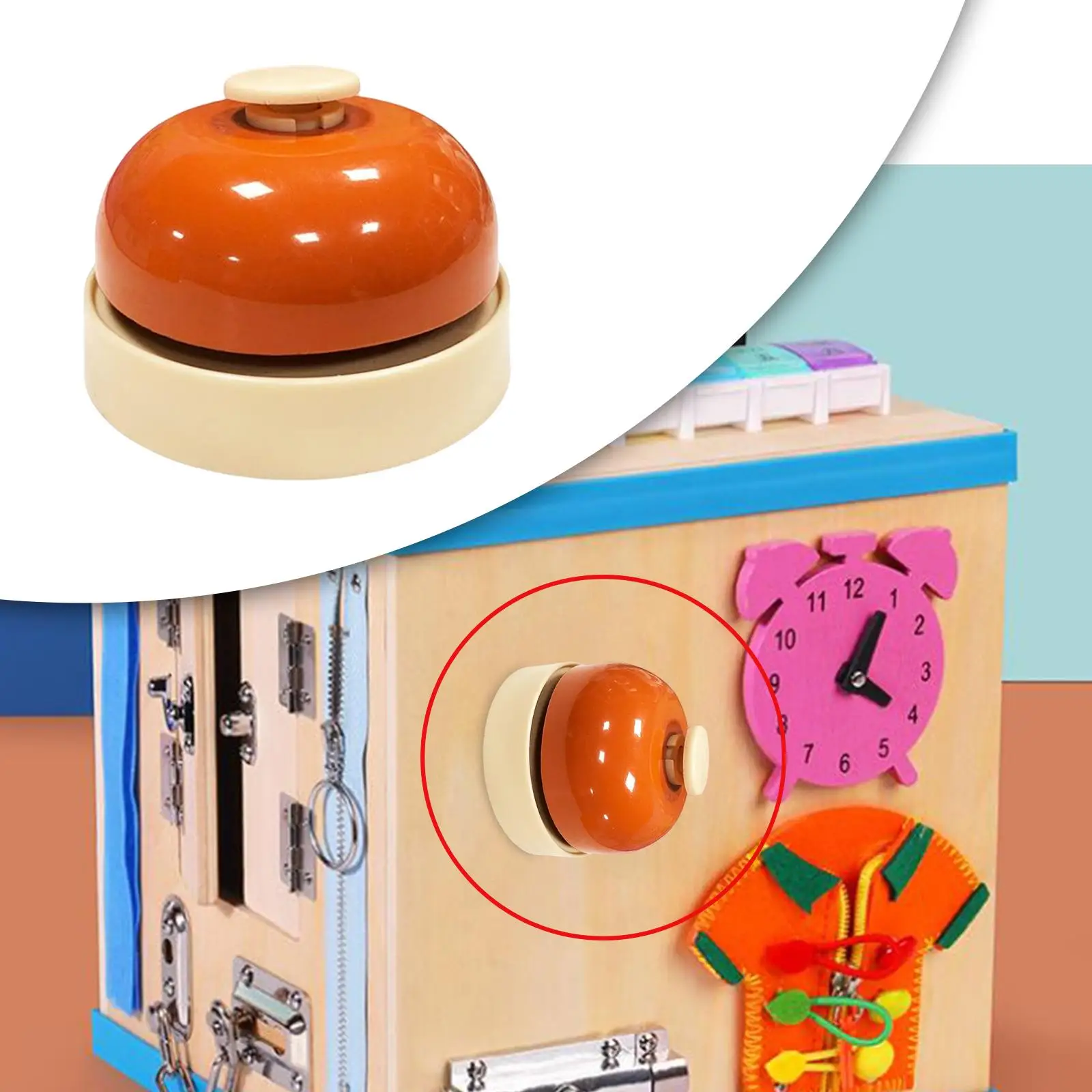 Kids Busy Board DIY Parts Metal Bell Indoor Game Early Educational Toys for