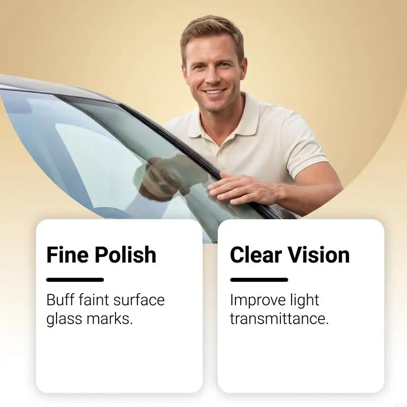 Vehicle Glass Scratch Paste for Auto Glass Upkeep, Small 30 g / 1 oz Jar for Fine Line Touch-Up and Cleaner Looking D7YA