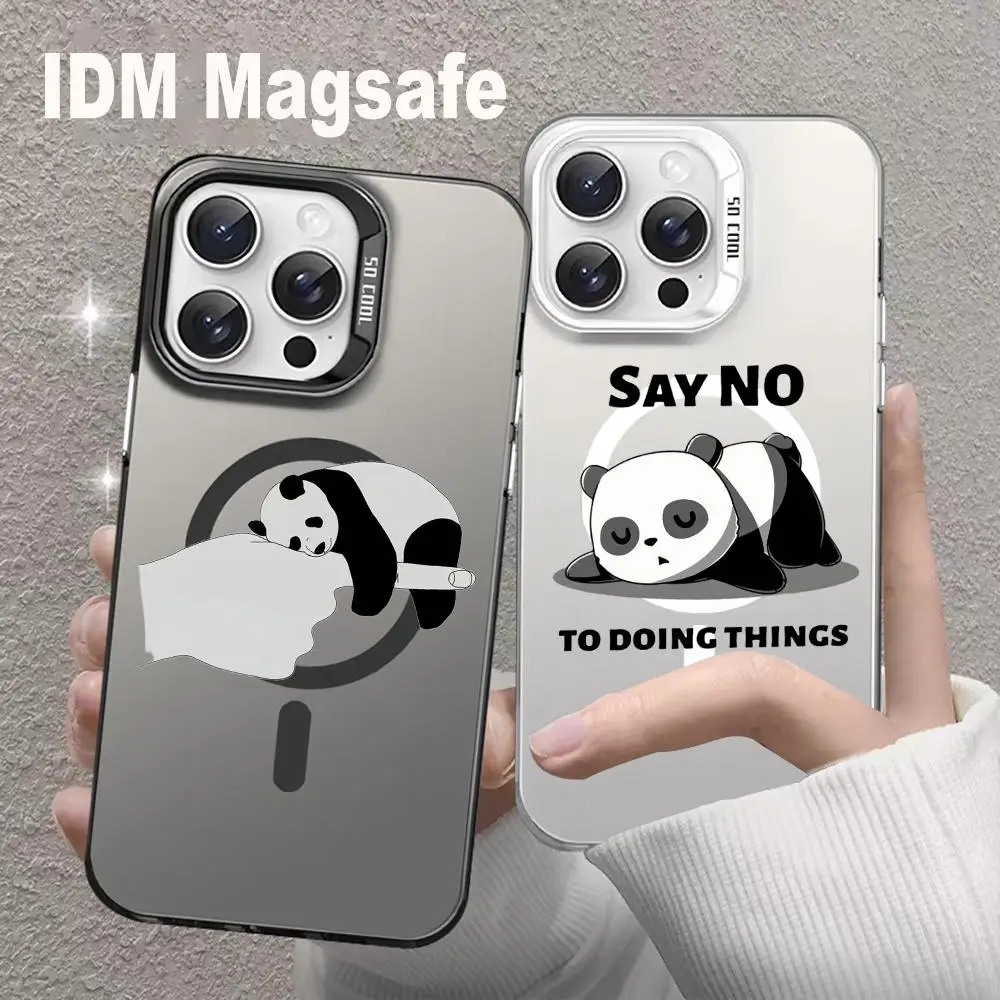 

Cute panda Phone Case For iPhone 16 15 14 13 12 11 Pro Max Mini Plus For IDM Magsafe Wireless Charge Cases Cover