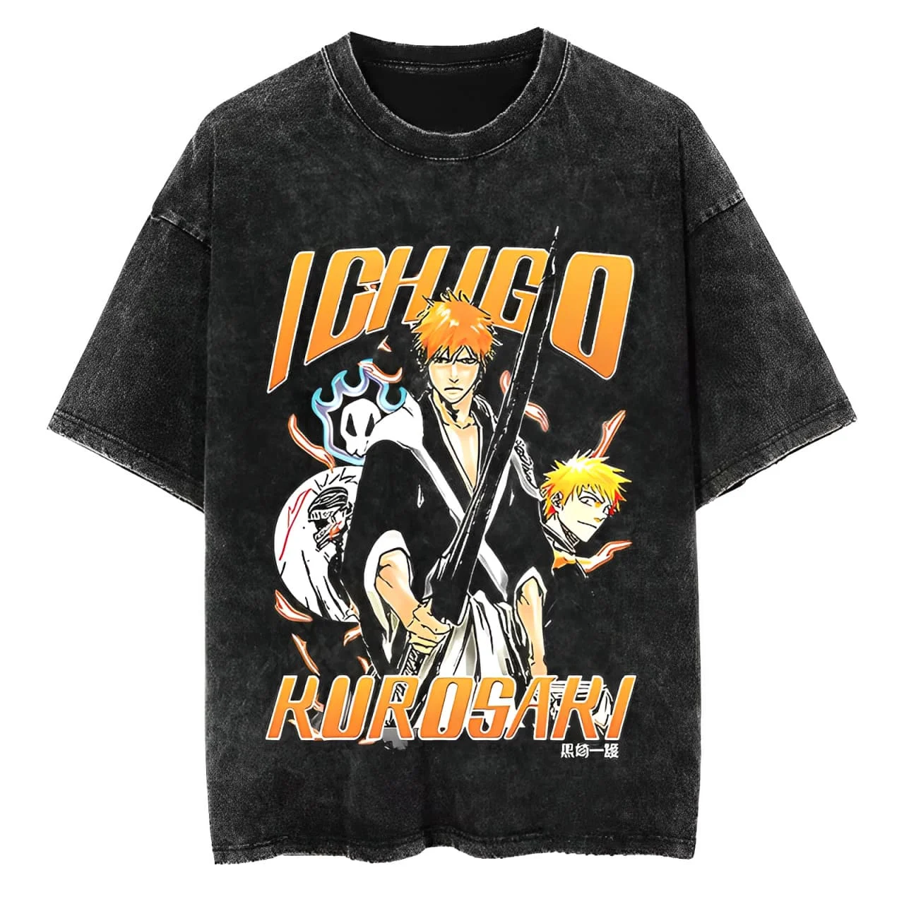 

Bleach Ichigo Kurosaki Hollow Form Vintage Washed Cotton T Shirt Men Women 2026 Summer Oversized Streetwear Anime