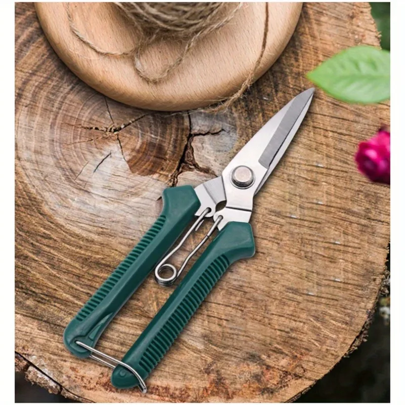 1PC 190mm Straight Head Pruning Shears Stainless Steel Non-slip Handle Household Bonsai Garden Scissors
