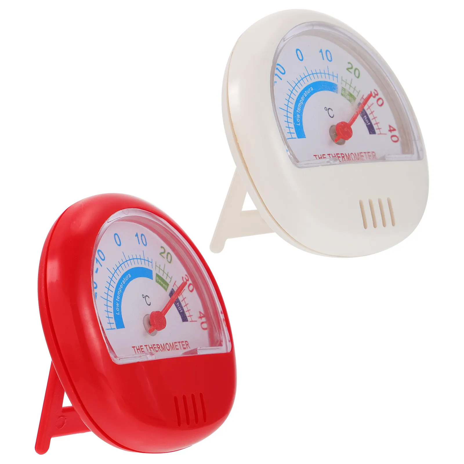 2Pcs Fridge Thermometer Plastic Temperature Measuring Tool for Refrigerator Freezer Kitchen Compact Design Clear Readable Scale