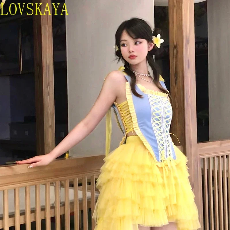 เสื้อผ้าระดับไฮเอนด์สำหรับคอนเสิร์ตของผู้หญิงเสื้อผ้าน่ารักเสื้อนางฟ้าเต้นรำเสื้อผ้าเทศกาลดนตรี