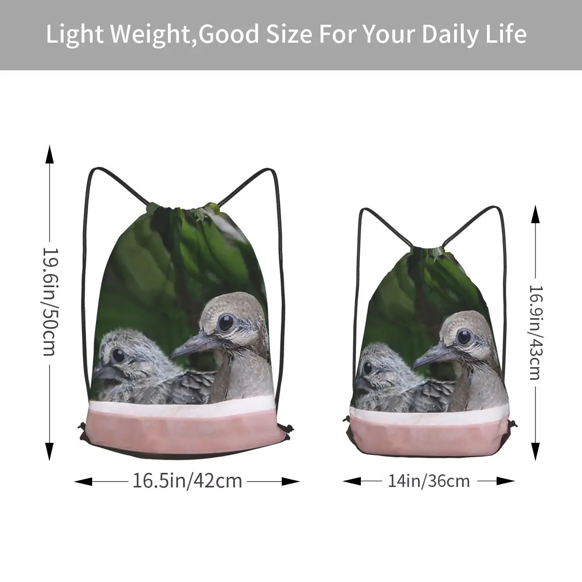 Mourning Dove Babies Backpacks Multi-function Drawstring Bundle Pocket Shoes Bag Book Bags for Travel School