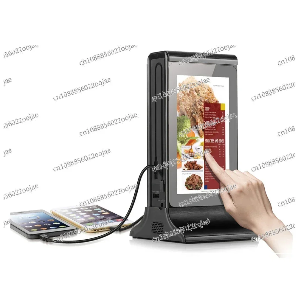 FYD-835S New Wireless Mobile Charger Restaurant Charging Station Table Digital Advertising Menu Powerbank Holder Menu Power Bank