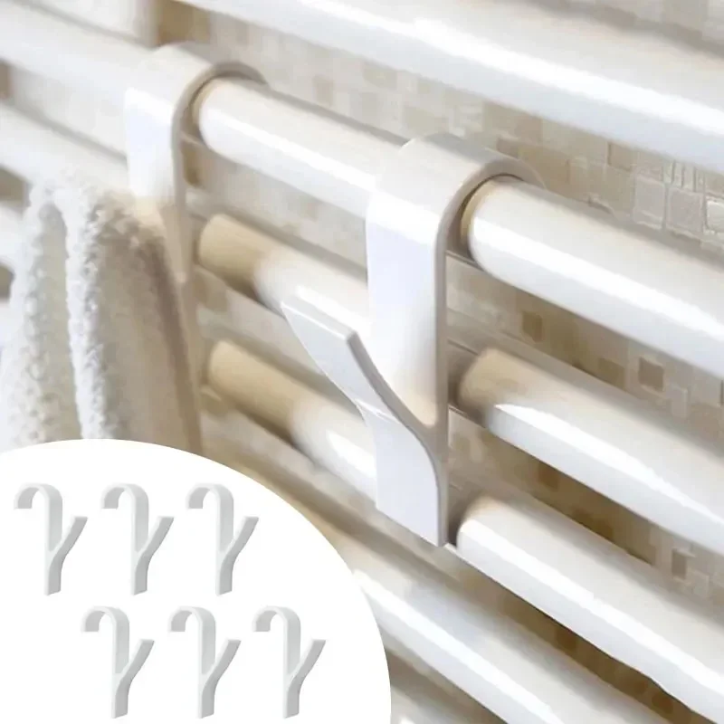 1-10Pcs Multi-Purpose Heating Hook Coat Hook Towel Rack Radiator Bracket Bathroom Hook Clothes Hanger Soft Scarf Rack Towel Rack