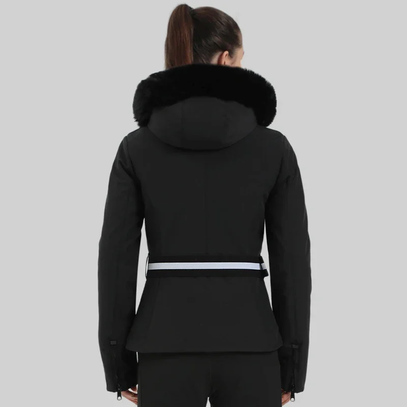 Outdoor Sport Slim Female Snowboard Coats Winter Fur Hooded Women Ski Jackets Mountain Down Woman Snowmobile Windbreaker Clothes