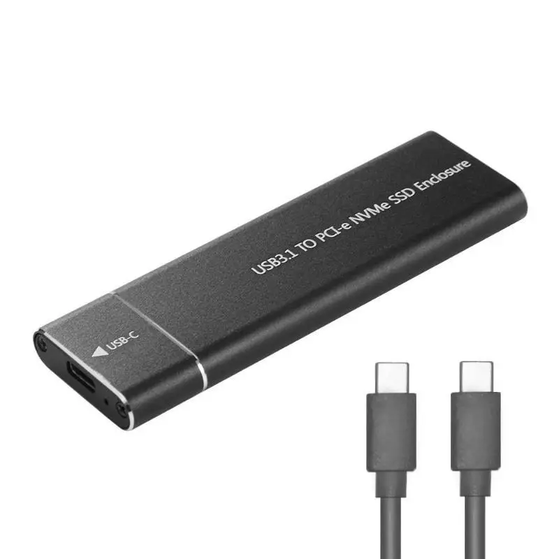 Внешняя коробка SSD M.2 NVMe USB 3.2 Gen2 10 Гбит/с, алюминиевый корпус, подходит для M.2 2230/2242/2280 NVMe PCIe SSD