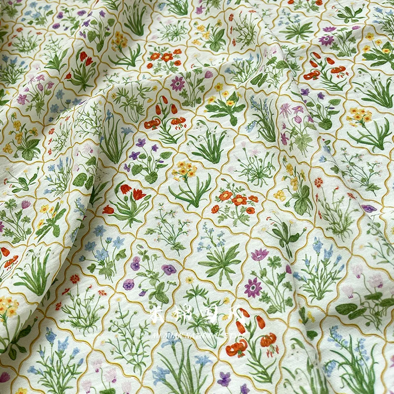 

Diamond vintage floral fabric cotton, nylon silk sewing cloth for handmade lolita skirt cloth, dolls, home decoration fabrics