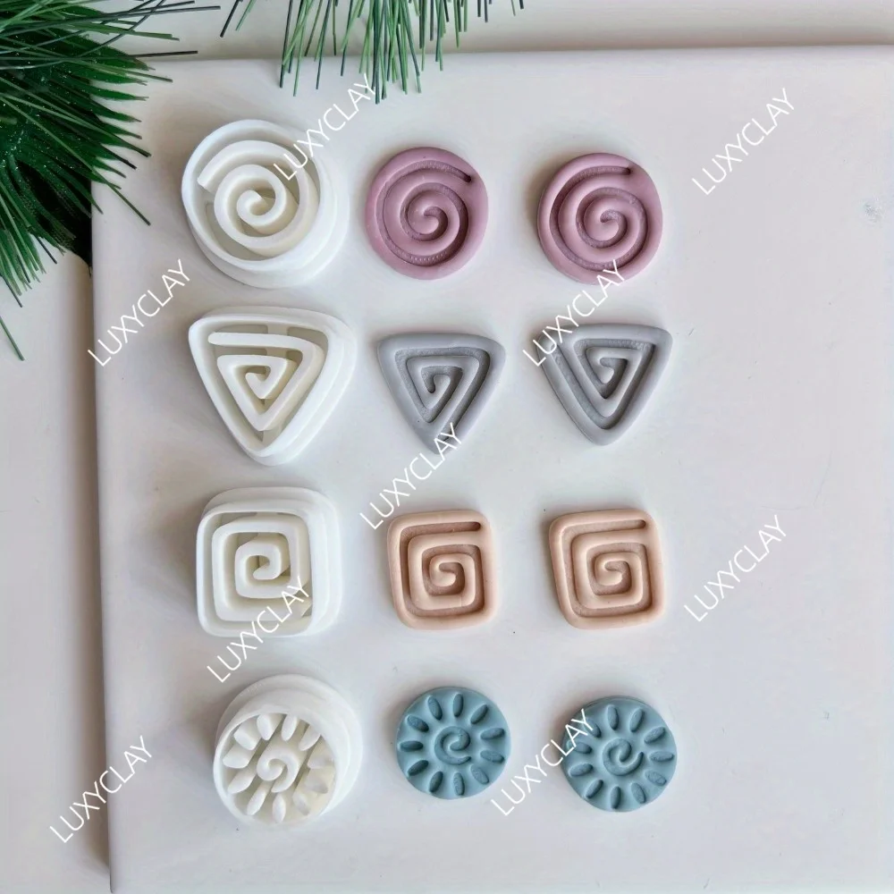 4pcs/set Unique Exotic Symbol Shape Polymer Clay Cutters, Geometric Dangle Clay Molds for DIY Pendant Earring & Jewelry Making