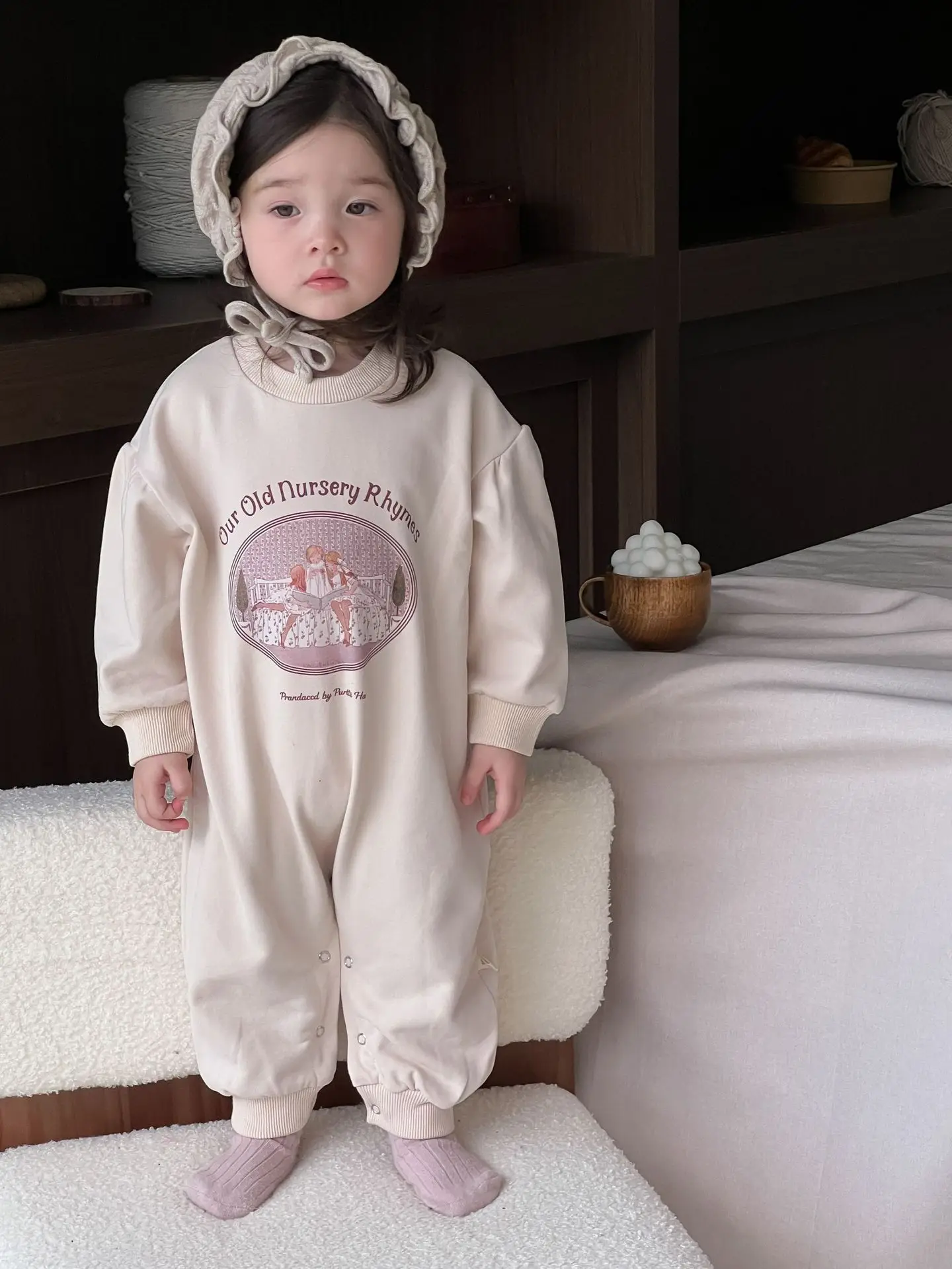 2024 Autumn New Baby Long Sleeve Romper Fashion Print Infant Girl Cotton Casual Jumpsuit Newborn Toddler Loose Clothes 0-24M