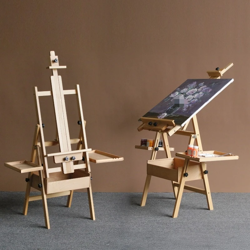 Dual Purpose Art Stand with Drawer, Adjustable Table Easel for Children and Artists, Supports Drawing Board Placement