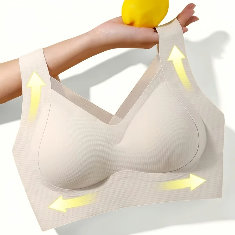 Frauen Nahtlose Push-Up-BH Nicht-draht Bhs Komfort Fitness Unterwäsche Ohne Stahl Ring V-ausschnitt Bh Top U-back Sexy Dessous M-XXL