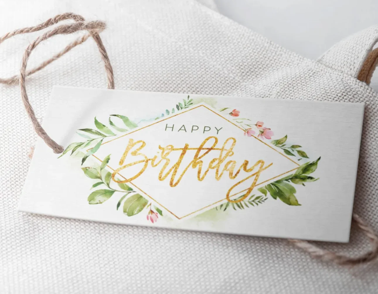 50pcs Happy Birthday Tag - Floral Birthday Tag- INSTANT DOWNLOAD