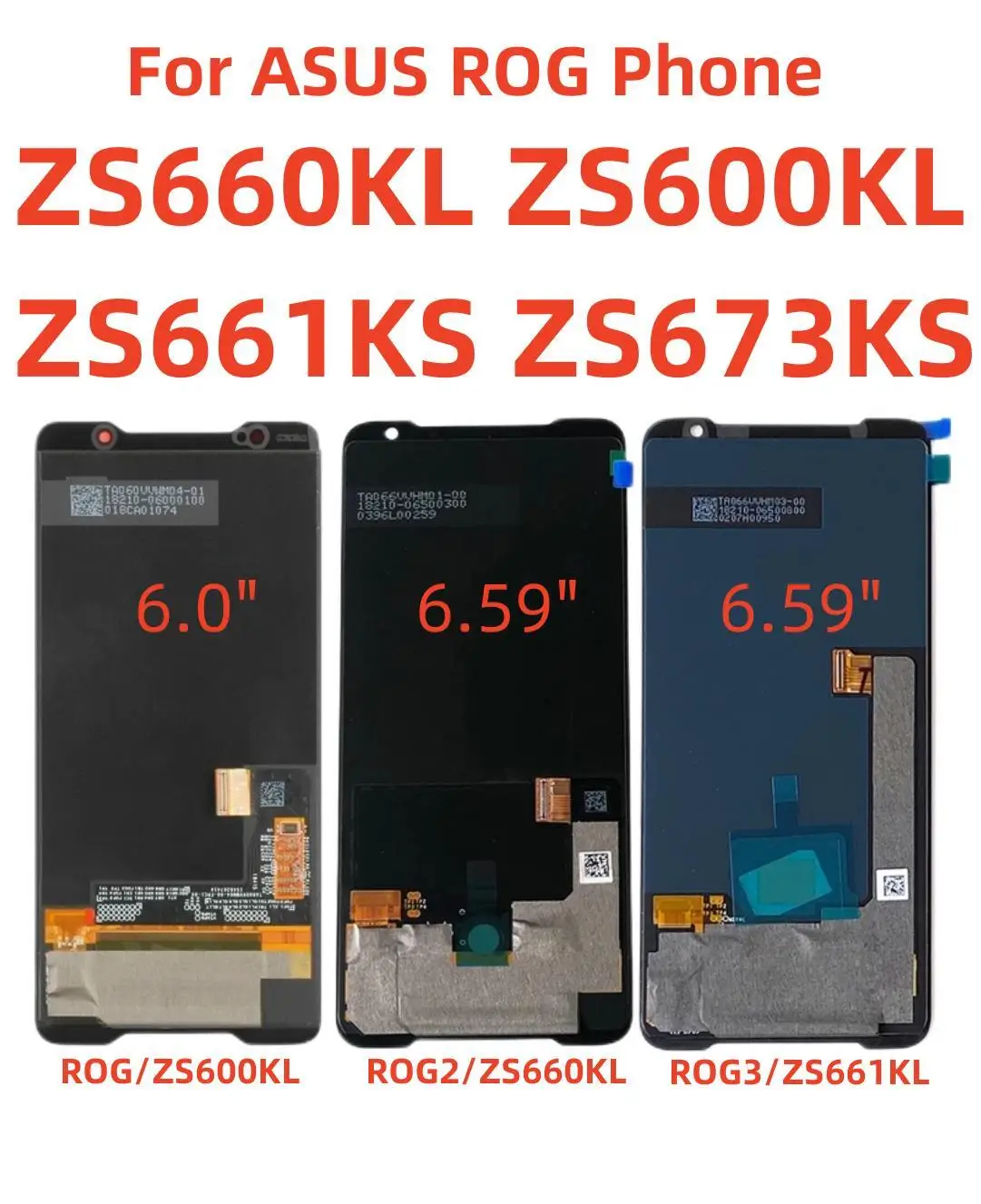 

Original LCD For ASUS ROG Phone 2 Phone 3 Phone 5 ZS660KL ZS600KL ZS661KS ZS673KS LCD Display Touch Screen Digitizer Assembly