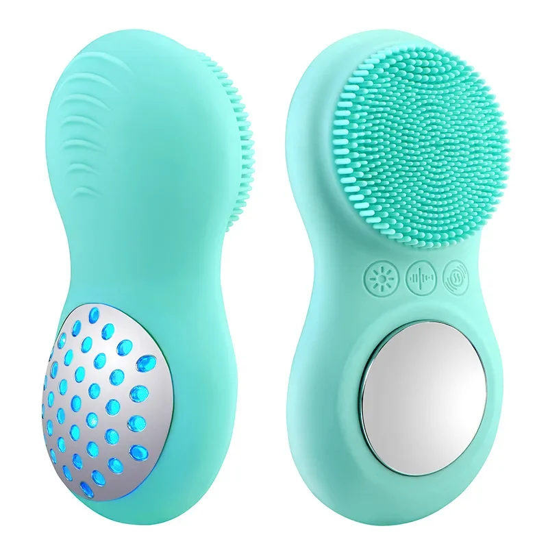 Silicone facial cleanser, electric waterproof facial , color light rejuvenation introduction facial brush