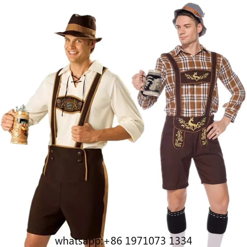 Oktoberfest Costume Man Bavarian Octoberfest German Festival Beer Cosplay Adult Male Halloween Party Costumes Set
