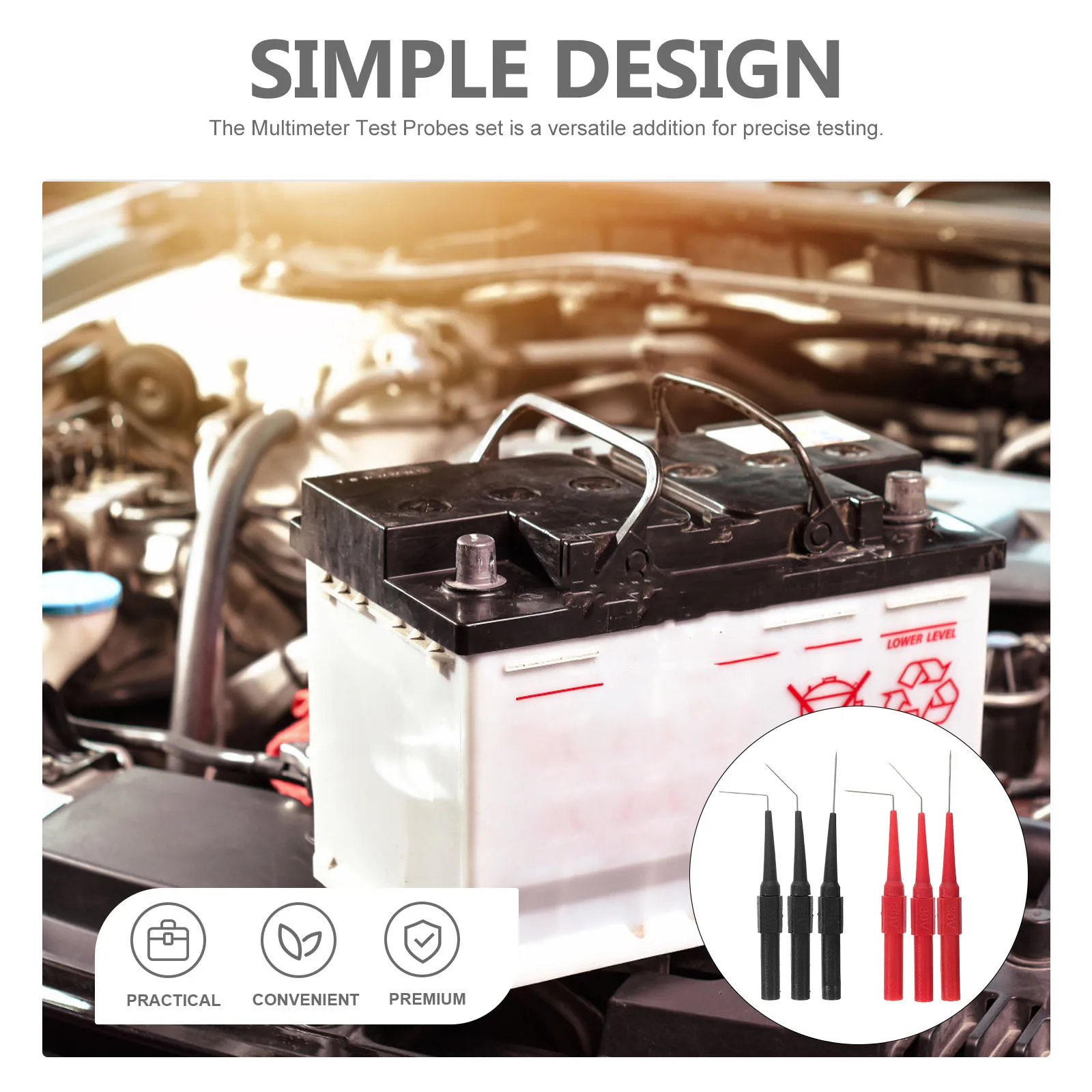 6pcs Test Probes 0.7Mm Straight Angled Piercing Multimeter Probes For Electrical Automotive Diy Testing Multimeter Test Leads