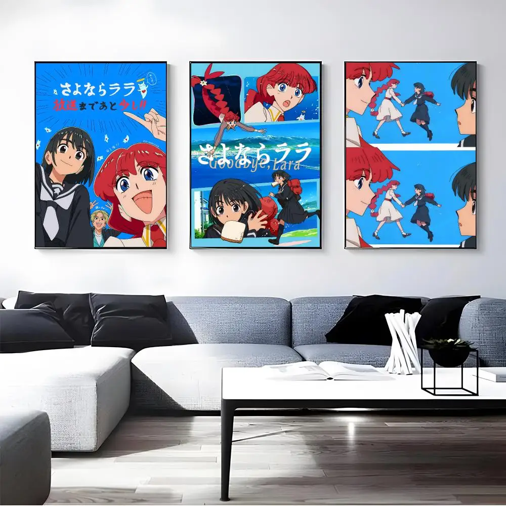 Anime Goodbye, Lara Poster Self-adhesive Art Waterproof Paper Sticker Coffee House Bar Room Wall Decor