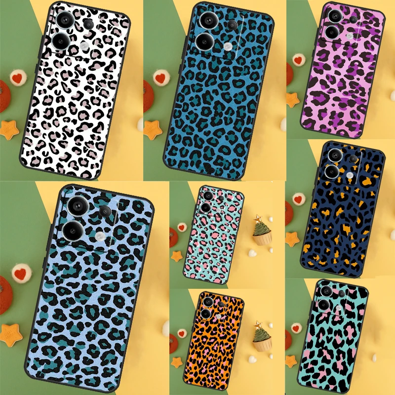  Leopard Print Effect Texture Case For Xiaomi Redmi Note 9 10 11 12 13 Pro Plus 12S 11S 10S 9S Remdi 12 13 C 9C 10C Cover