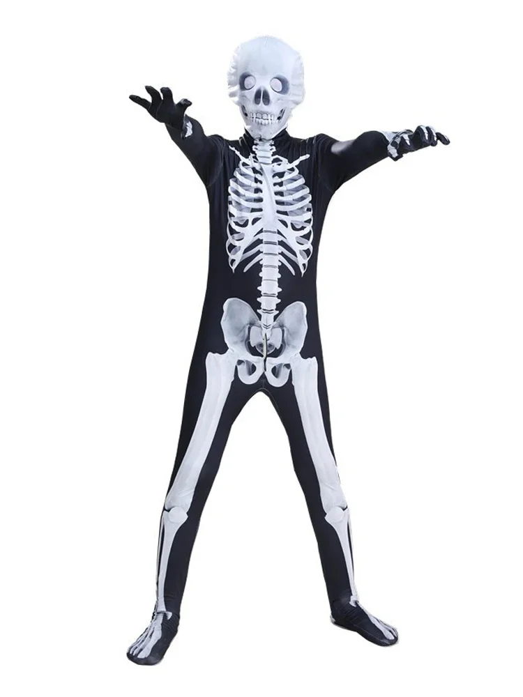 Combinaison squelette d'halloween, Costume de Cosplay, crâne Zobie, vêtements, tenues de spectacle sur scène pour fête de carnaval, fourniture pour hommes et femmes