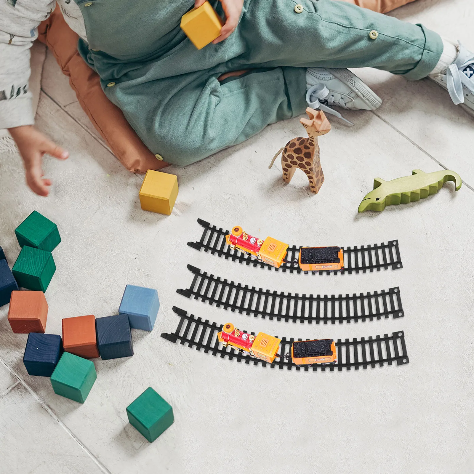 

5Pcs Railway Track Plastic Replacement Parts Accessories Electric Rail System for Educational Train Set