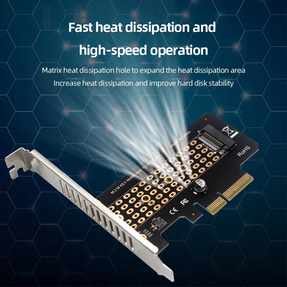 M.2 NVMe SSD TO PCIE X4 Adapter Card Full Speed M.2 PCIe NVMe SSD To PCI-E3.0/4.0 Adapters With LED Indicator for Windows//Linux