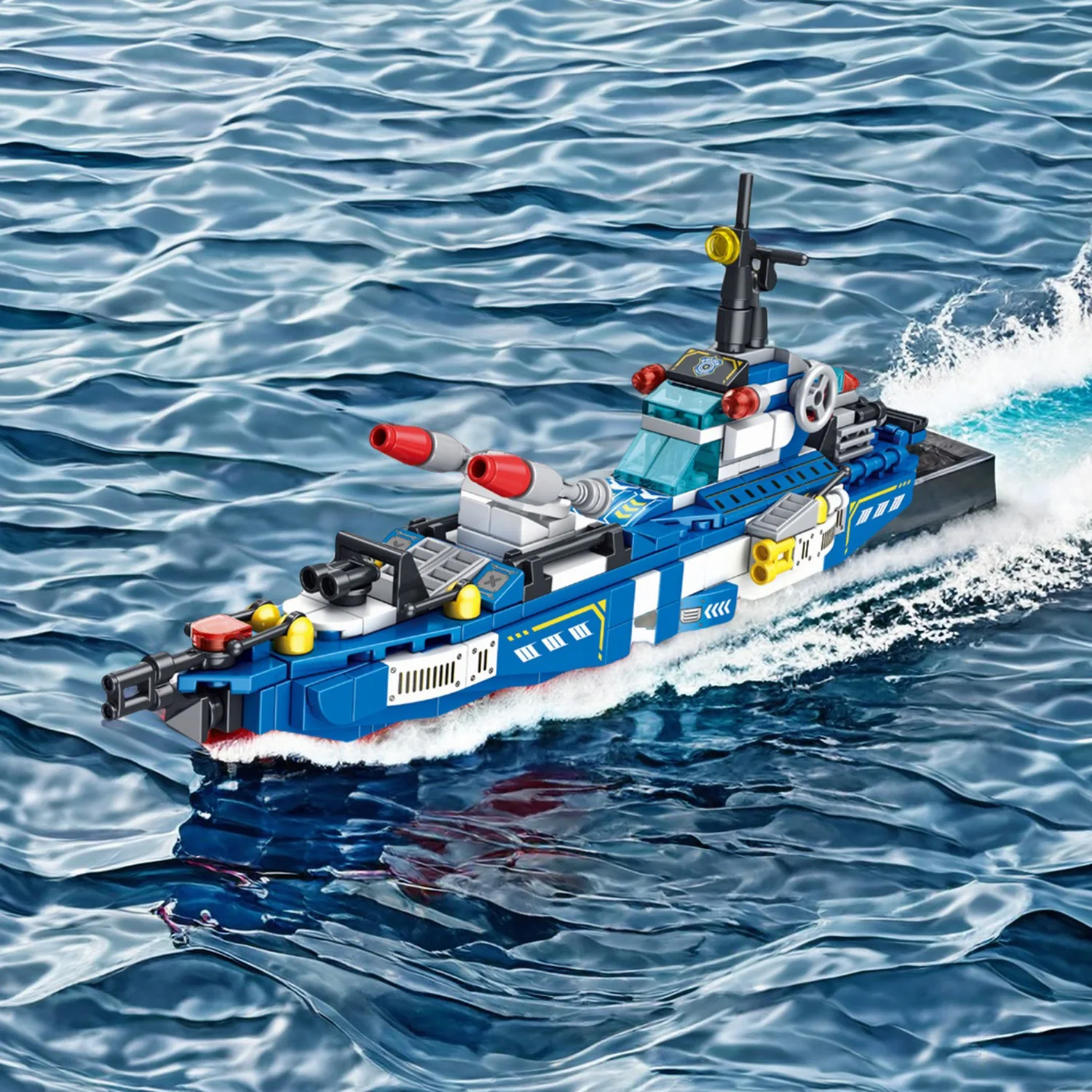 

520PCS Maritime patrol vessel Building Blocks Toys Model Patrol Boat Assemble Puzzle Bricks Toy Sets For Kid Ornament Gifts