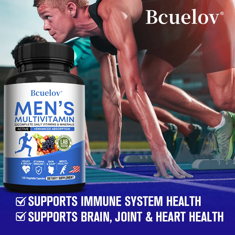 

Men's Multivitamin To Support Daily Nutrition, Improve Immunity & Energy, Helps Heart Hair Skin & Nail Health, with Multimineral