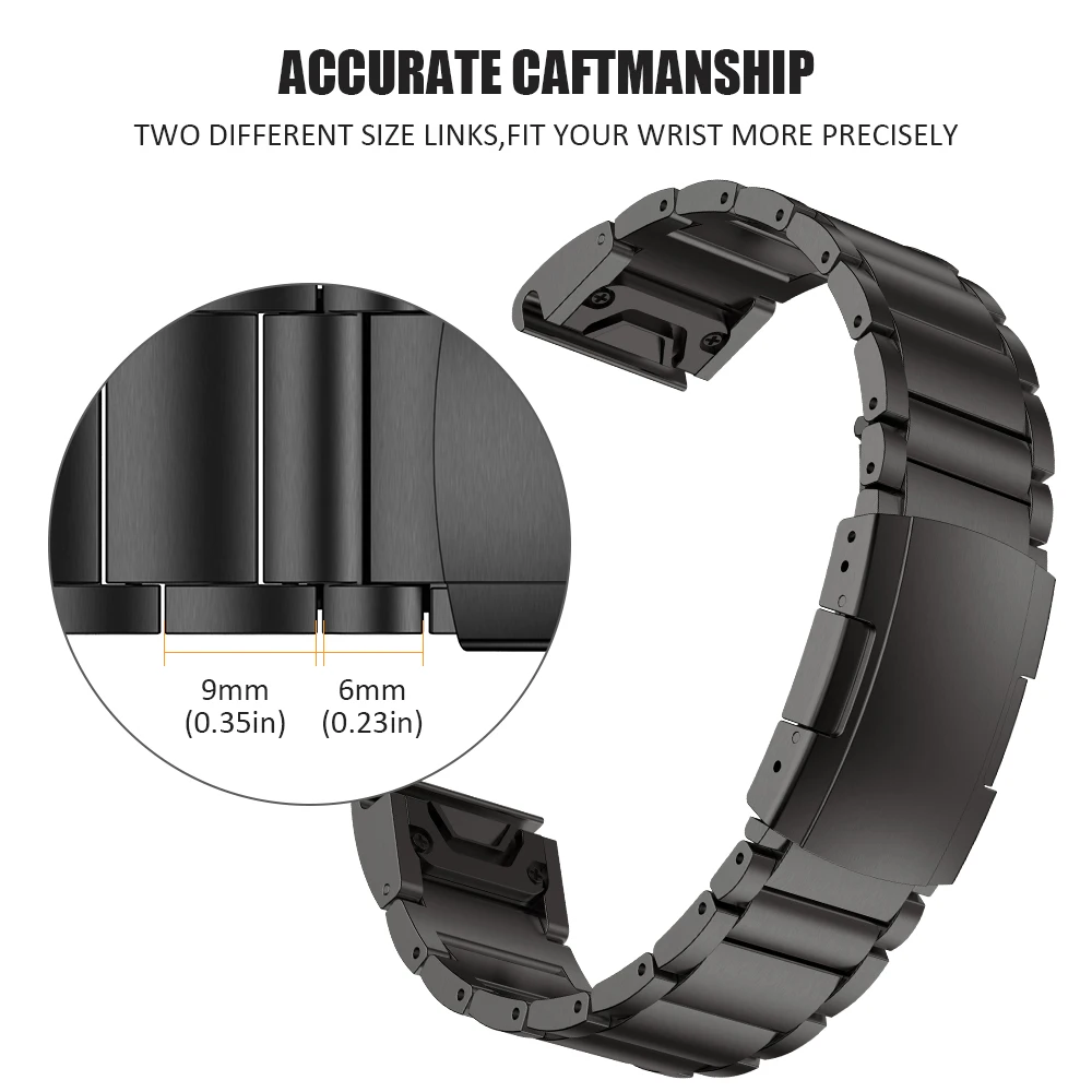 22 26mm Titanium Alloy Band for Garmin Fenix 6X Pro/6X/5X/5X Plus/7X Watchband for Tactix 7/Descent MK2/Instinct 1/2 Bracelet