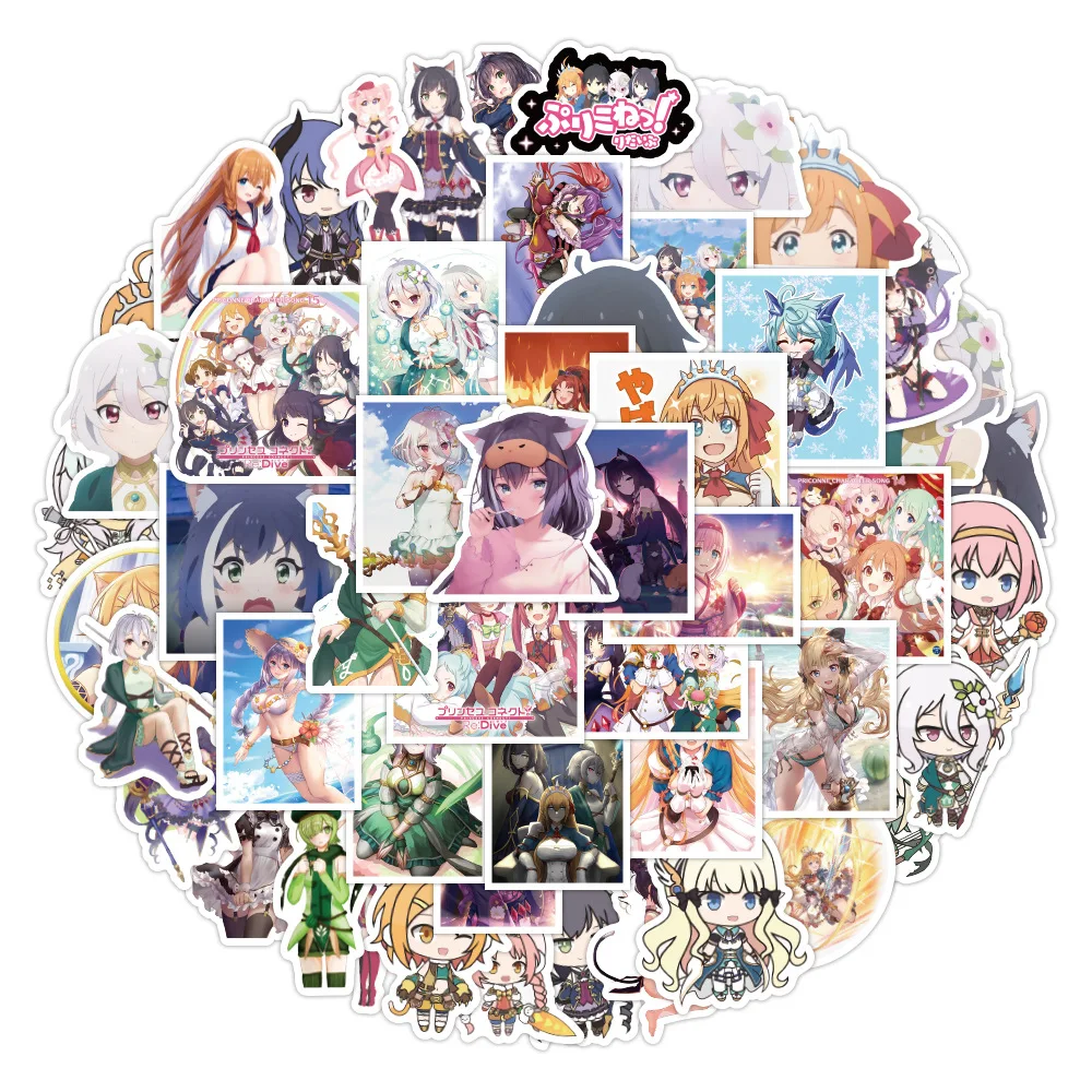 10/30/50PCS Princess Connect Re:Dive Stickers Anime Cute Decals DIY Laptop Phone Notebook Fridge Bicycle Sticker Kids Toy Gift