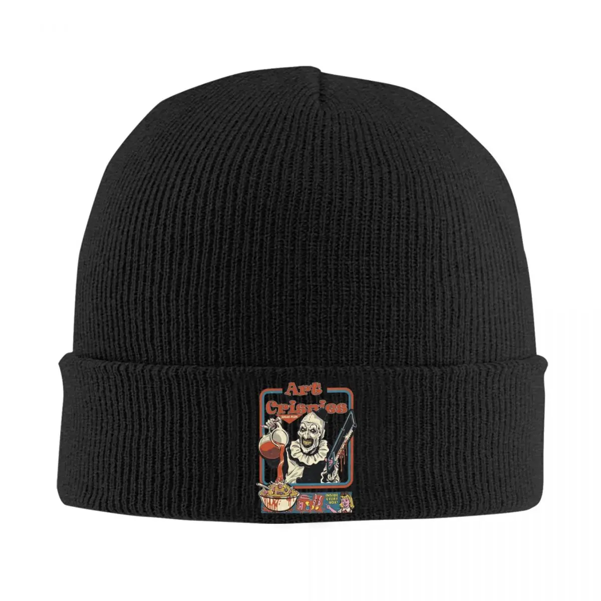 Art Crispies Terrifier Clown Movie Beanie Hats Hip Hop Caps Men Women Outdoor Knitting Hat Autumn Winter Elastic Beanie Hat