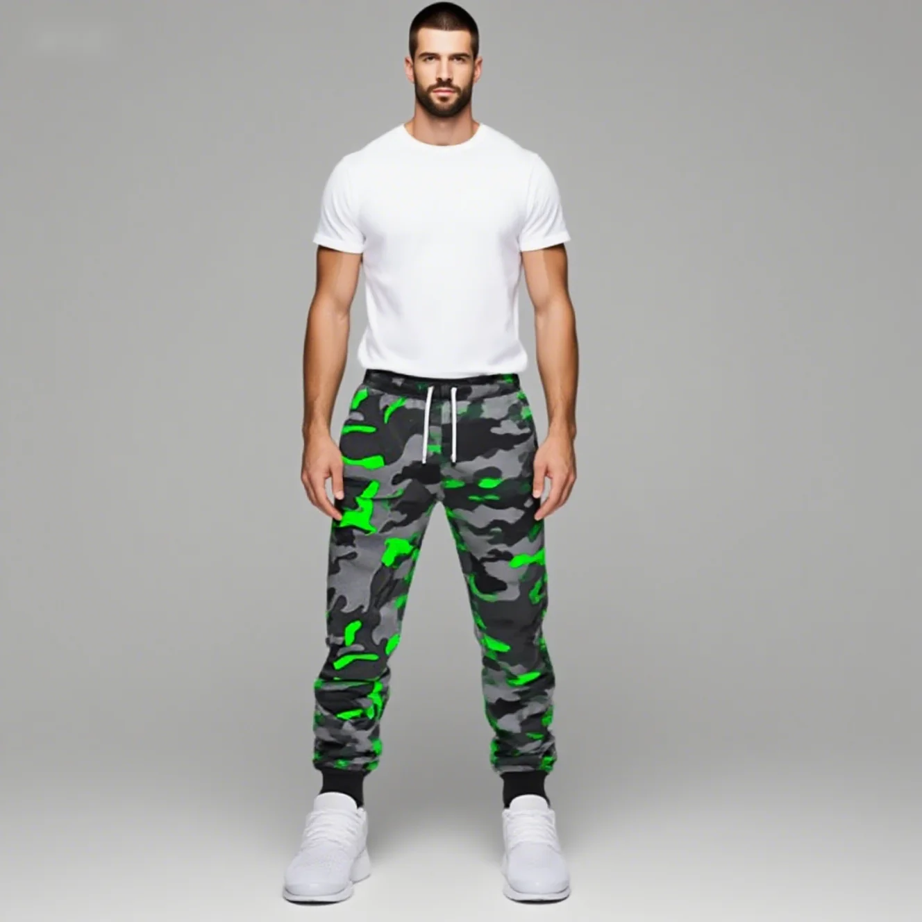 2024 New Lanyard Men Women Sportwear Camouflage Jogger Baggy Harem Sweatpants Pants Slacks Trousers Legging Large Size M-3XL