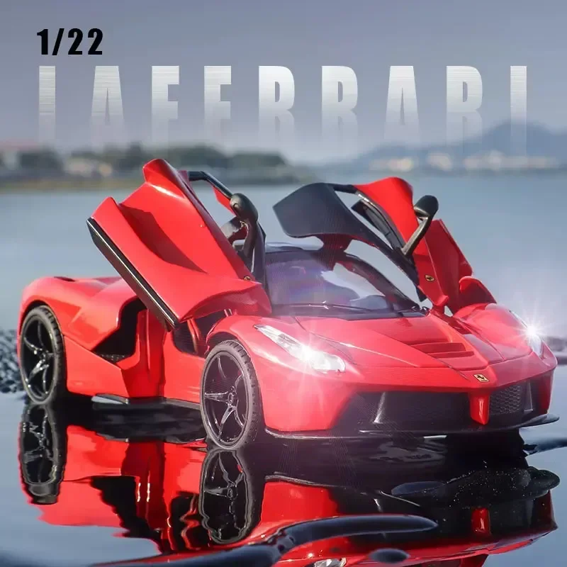 1:22 Ferraris Laferrari FXX K High Simulation Diecast Metal Alloy Model car Sound Light Pull Back Collection Kids Toy Gifts