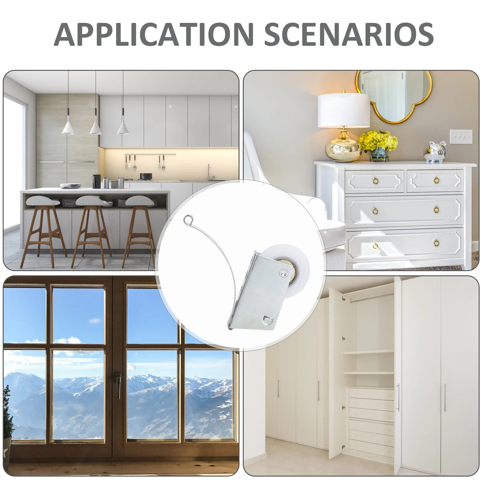 

4Sets Furniture Roller Sliding Door Wheel Heavy-Duty Smooth Bearings for Wardrobe Closet Cupboard Door Replacement Silent