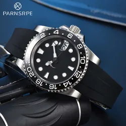 Men's casual business sports watch 2023 waterproof mechanical nh35 movement sapphire glass rubber strap sterile dial shark hands