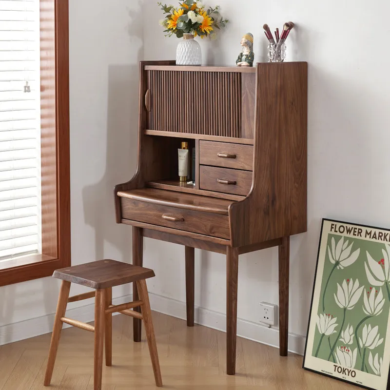 

#Modern North American Black Walnut And Cherry Wood Solid Wood Makeup Table And Dressing Table