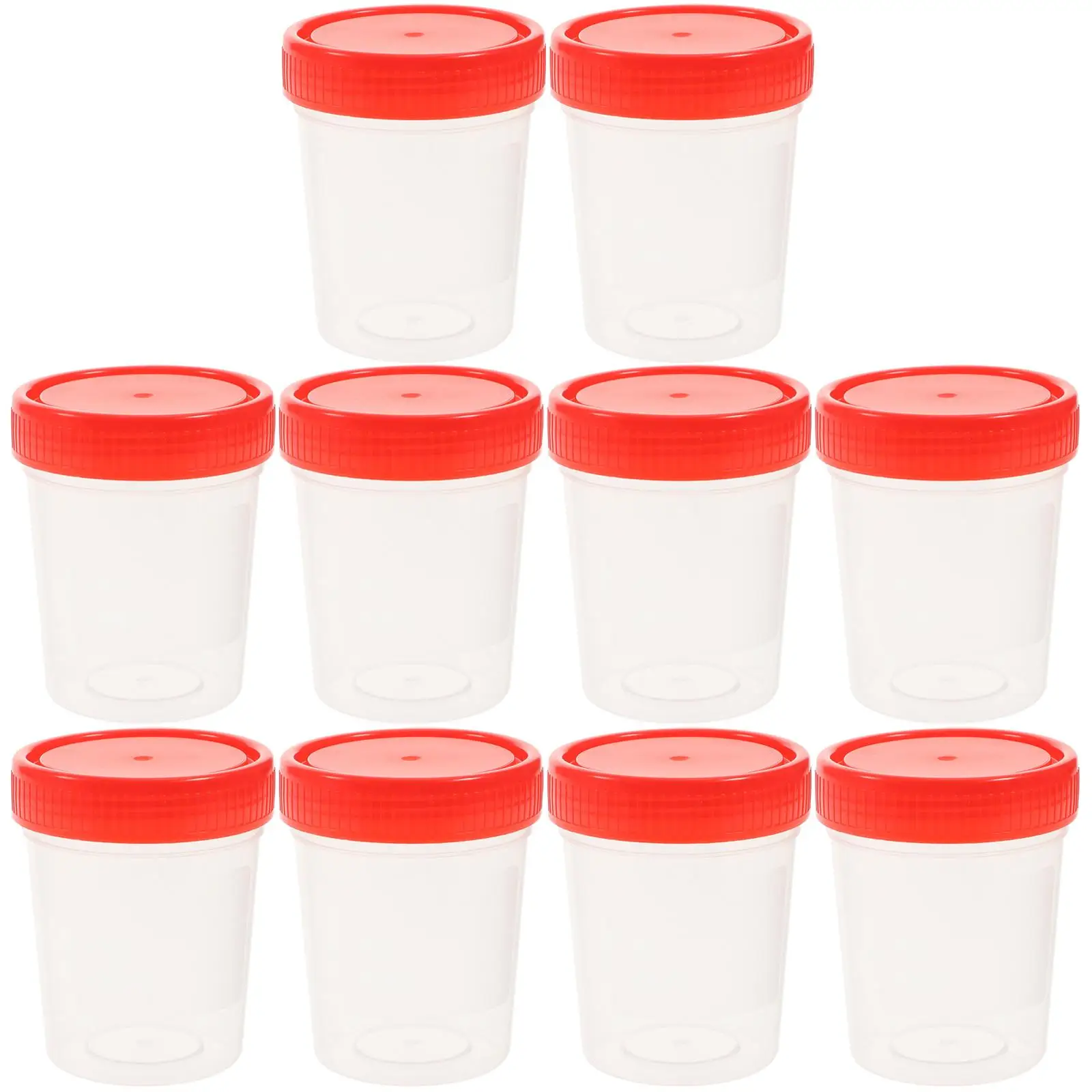 

10pcs Urine Cup Disposable Specimen Cups Plastic Container Sample Clear Lid Lids Hospital Test Laboratory Bottle